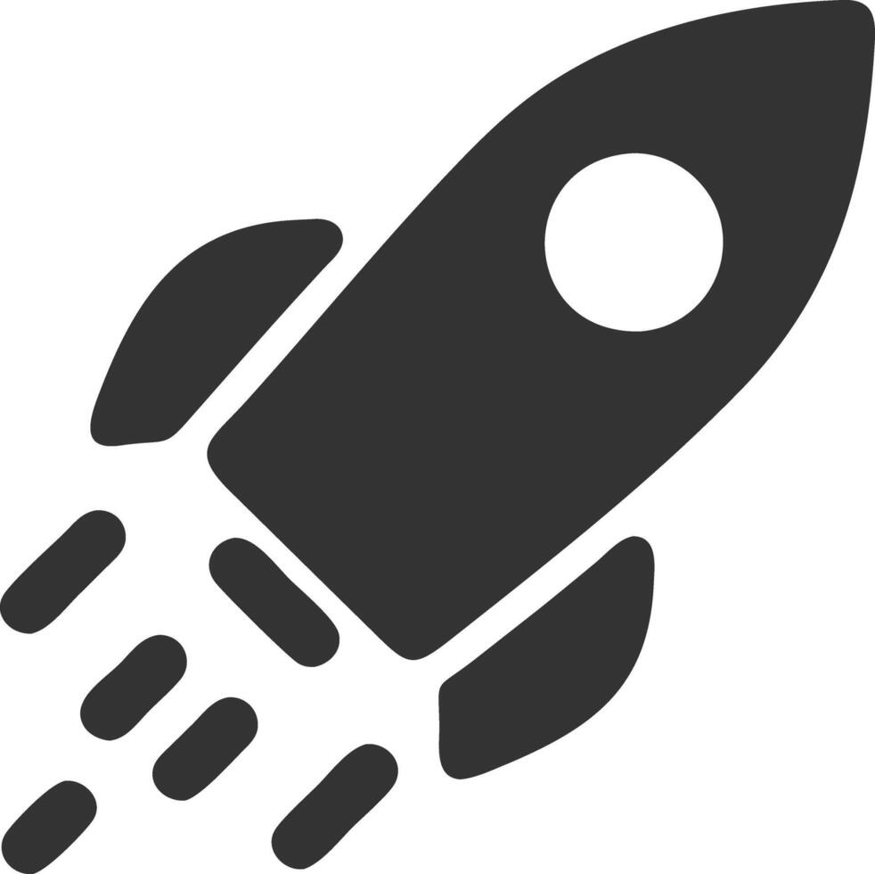 rocket black fill icon vector