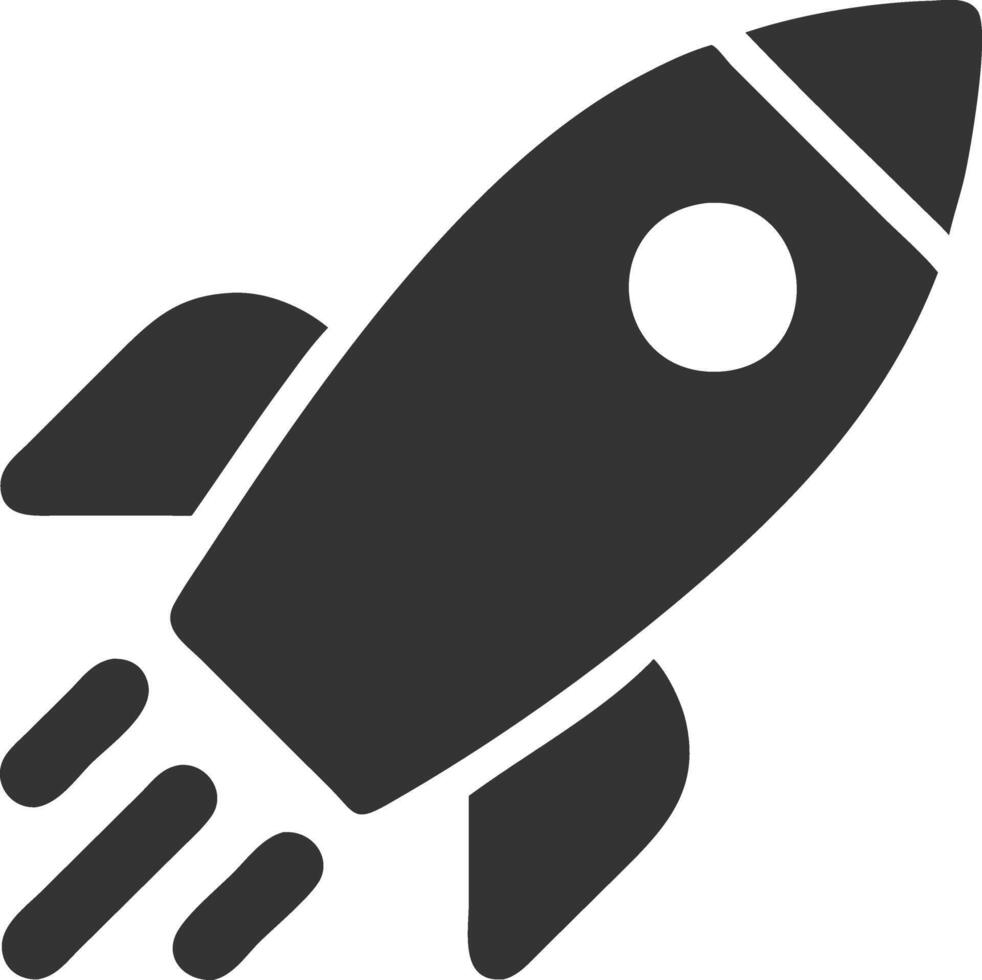 rocket black fill icon vector