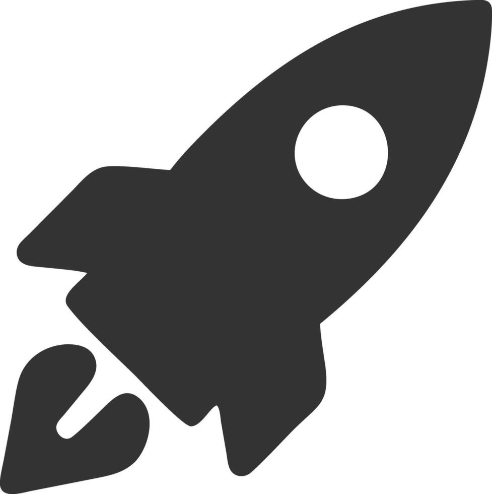 rocket black fill icon vector