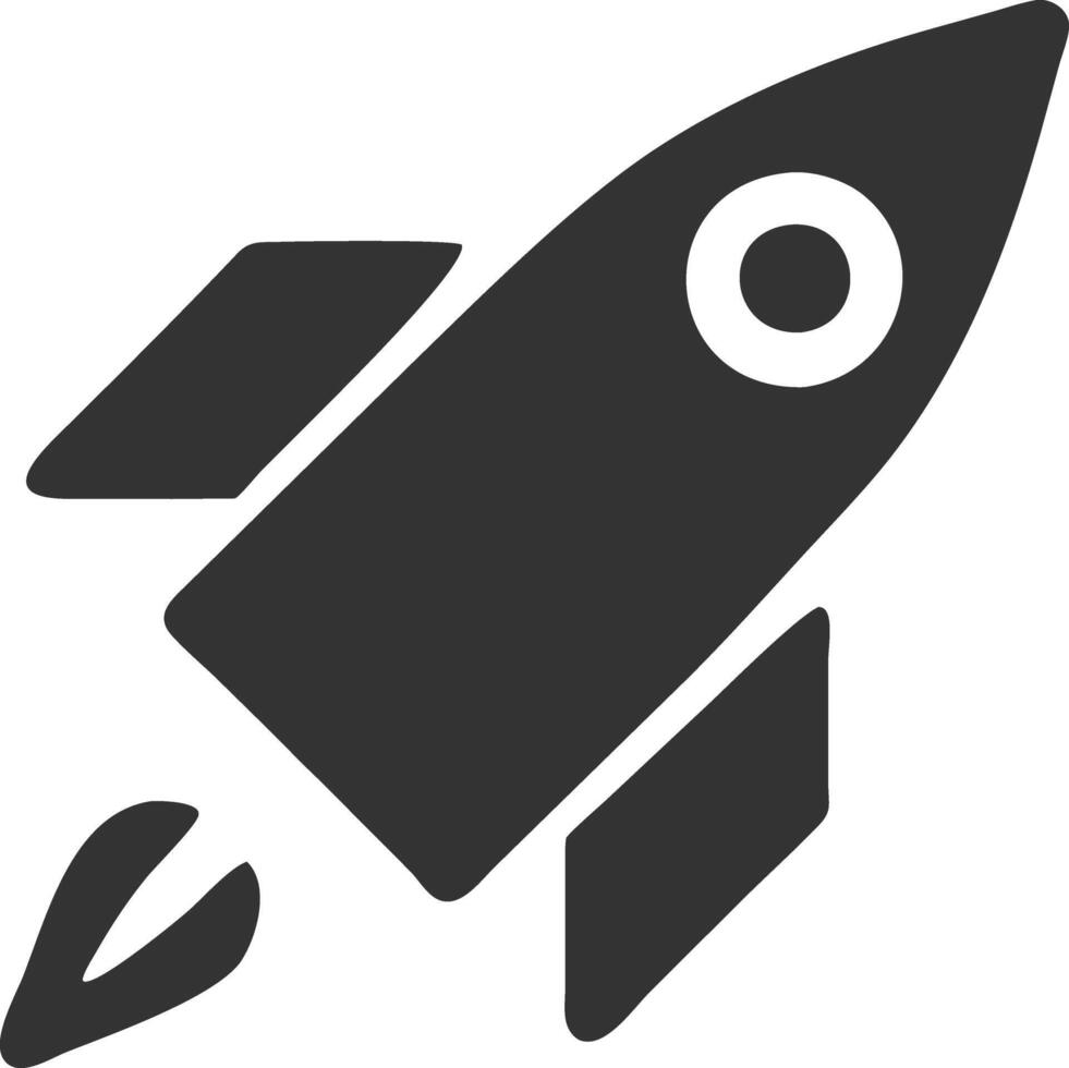 rocket black fill icon vector