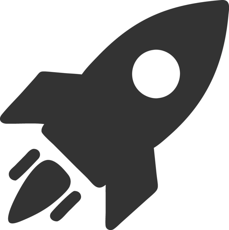 rocket black fill icon vector
