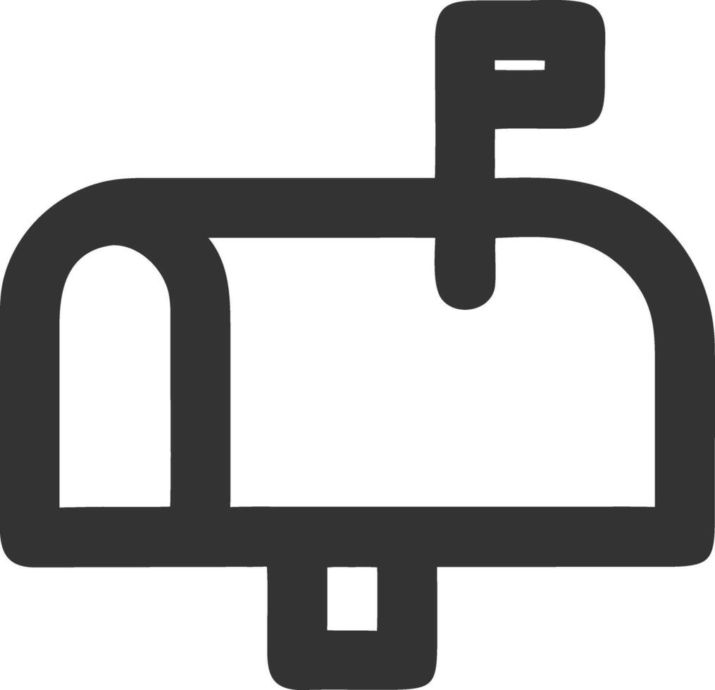 mailbox black fill icon vector