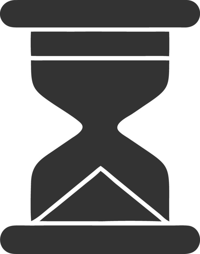 hourglass start black fill icon vector