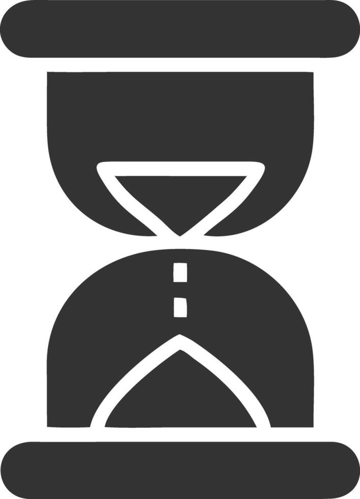 hourglass start black fill icon vector