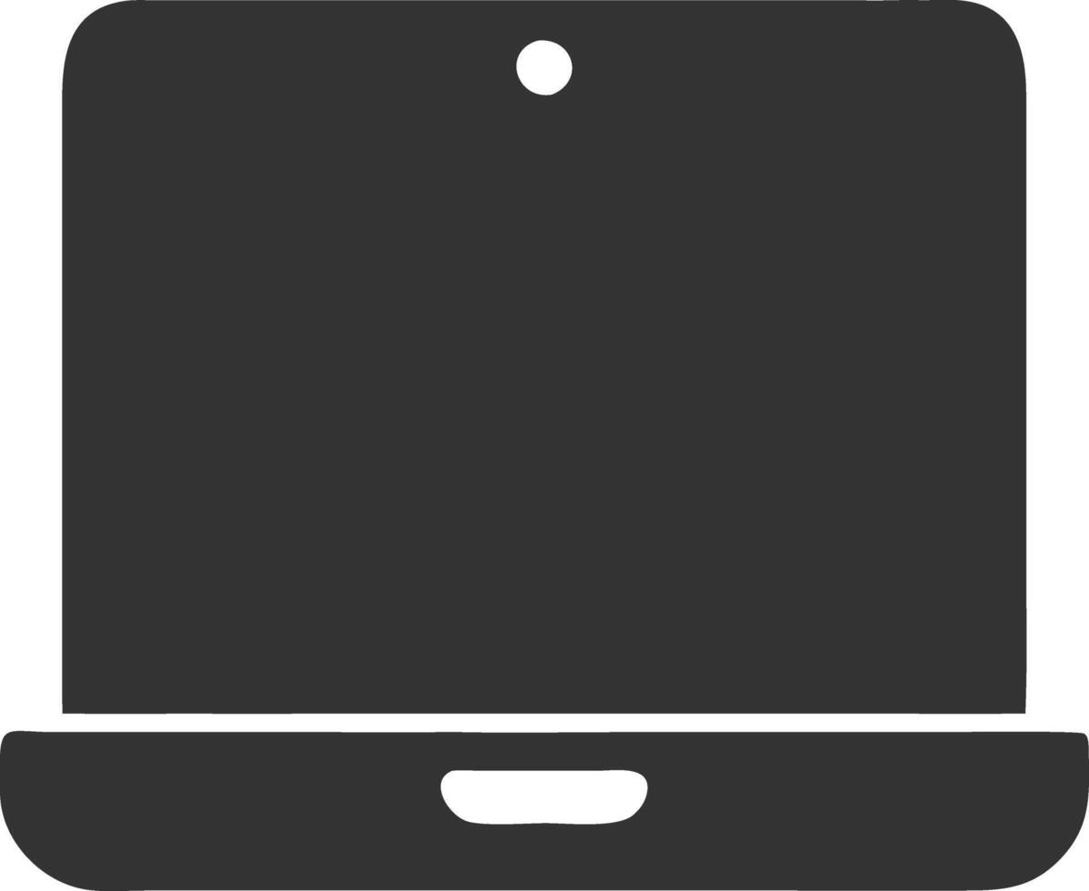 laptop black fill icon vector