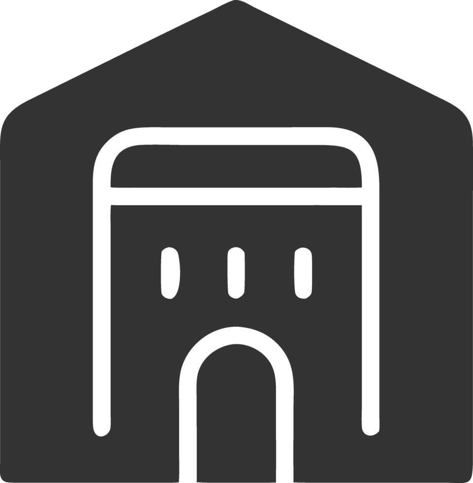 hotel black fill icon vector