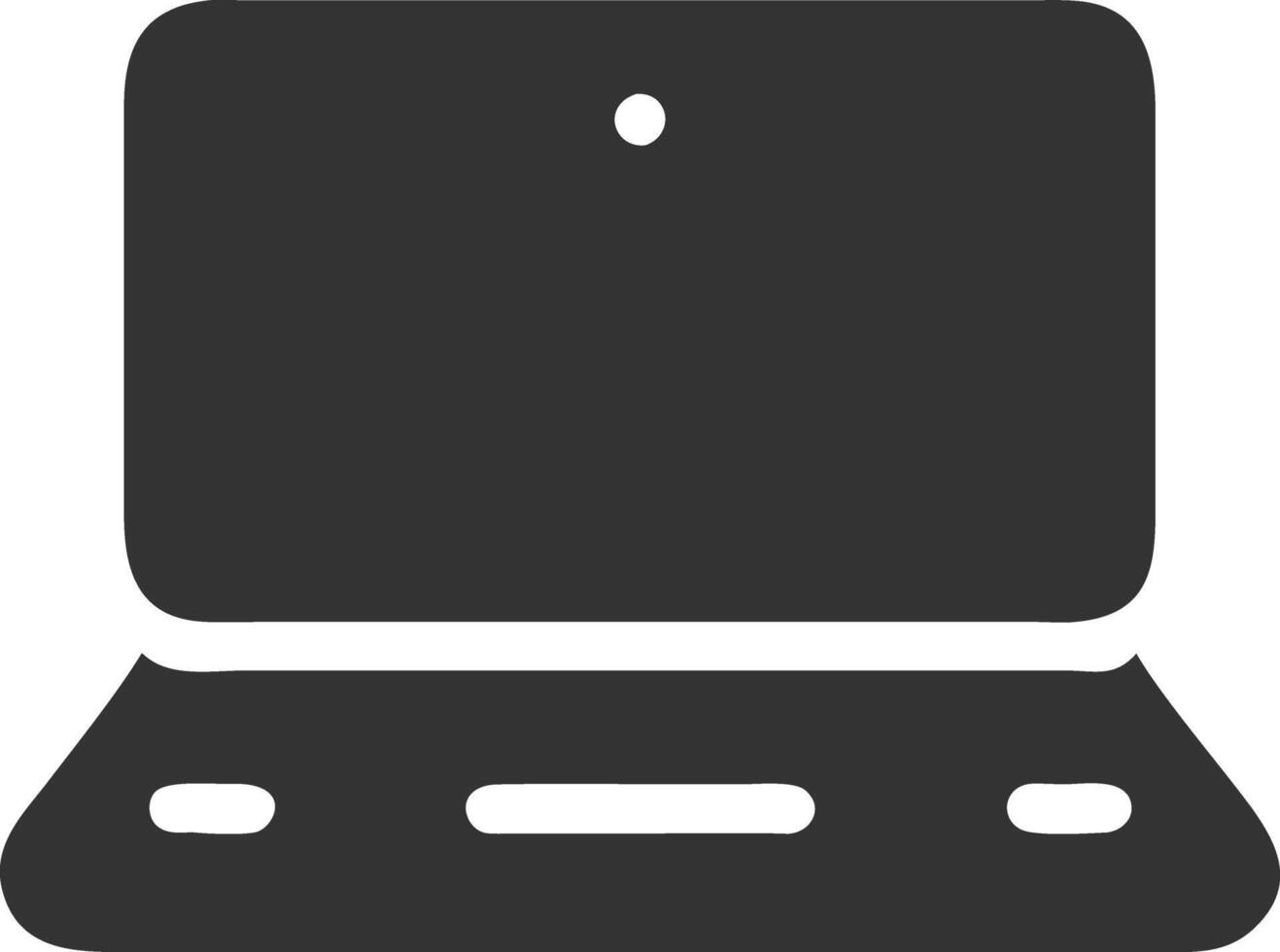 laptop black fill icon vector
