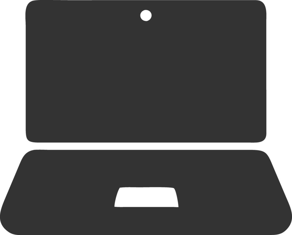 laptop black fill icon vector