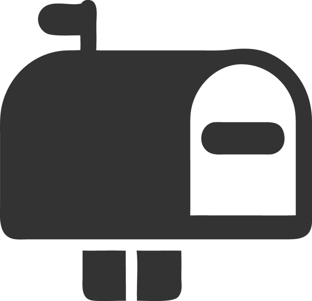 mailbox black fill icon vector