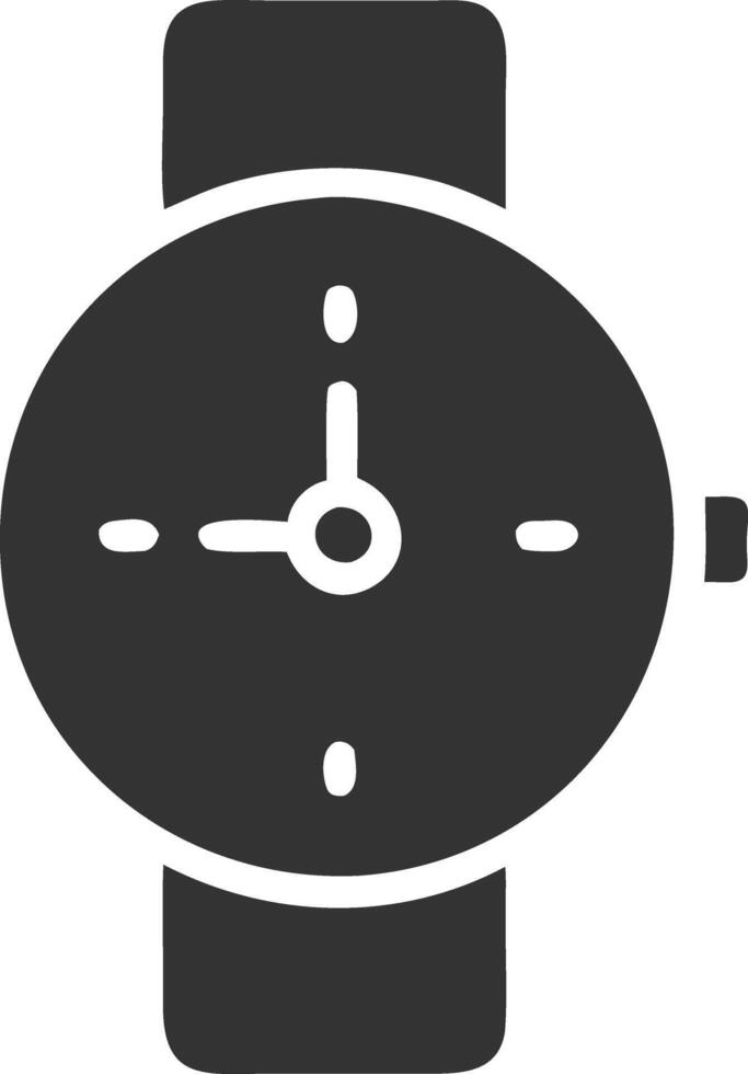 watch, black, fill, icon, vector