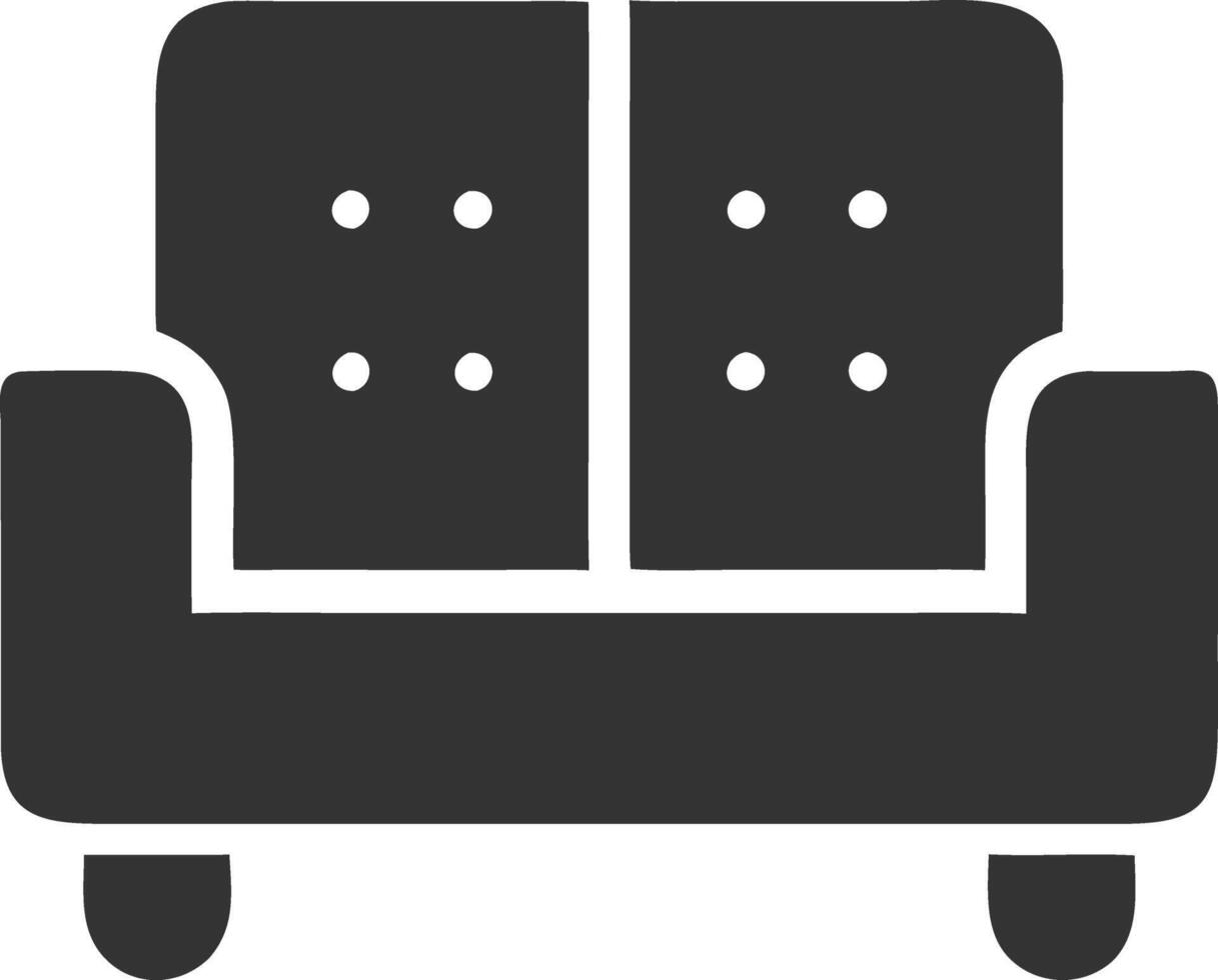 loveseat black fill icon vector