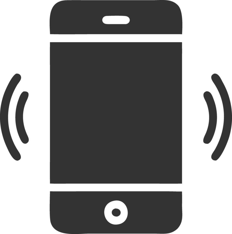 mobile black fill icon vector