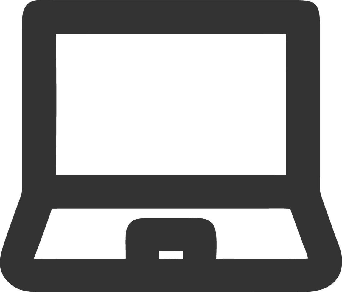 laptop black fill icon vector