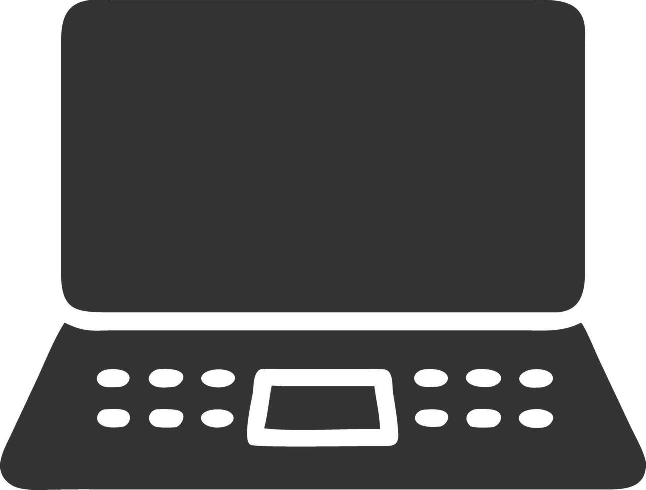 laptop black fill icon vector