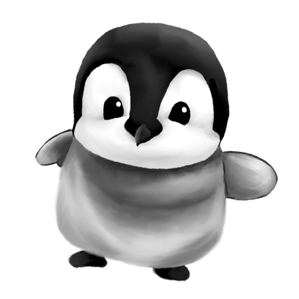 Little cute penguin isolated illustration png