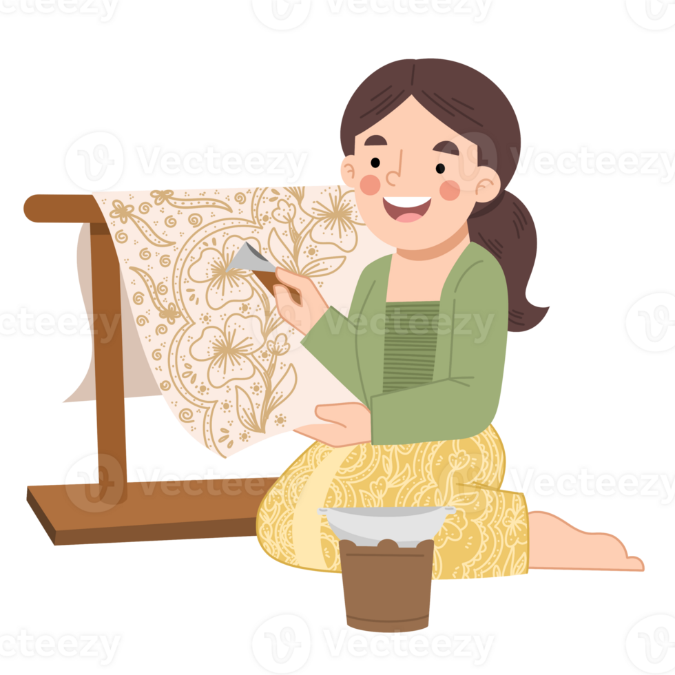 Batik day illustration clipart png