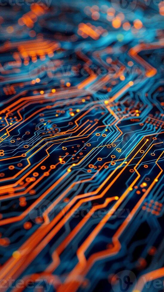IC circuit board flow design concept. photo