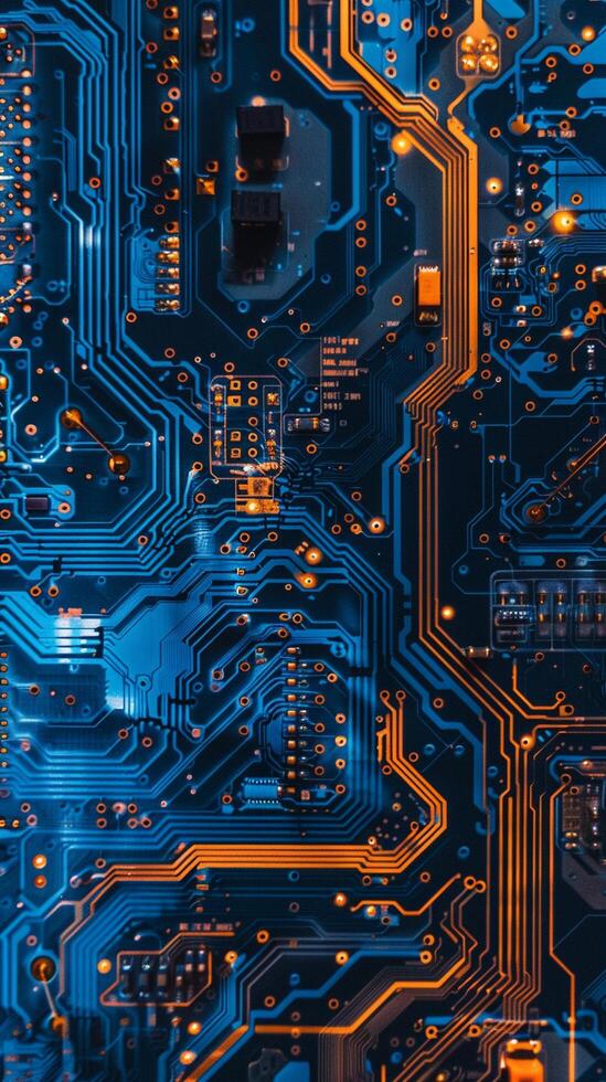 IC circuit board flow design concept. photo