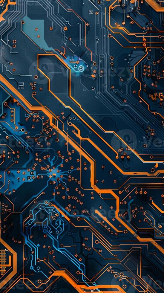 IC circuit board flow design concept. photo