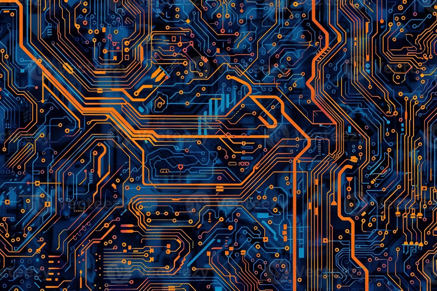 IC circuit board flow design concept. photo