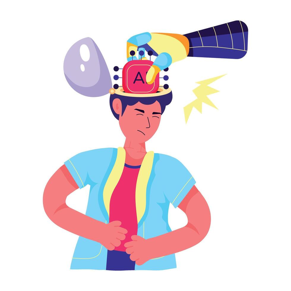Ai implant illustration designed in flat style vector