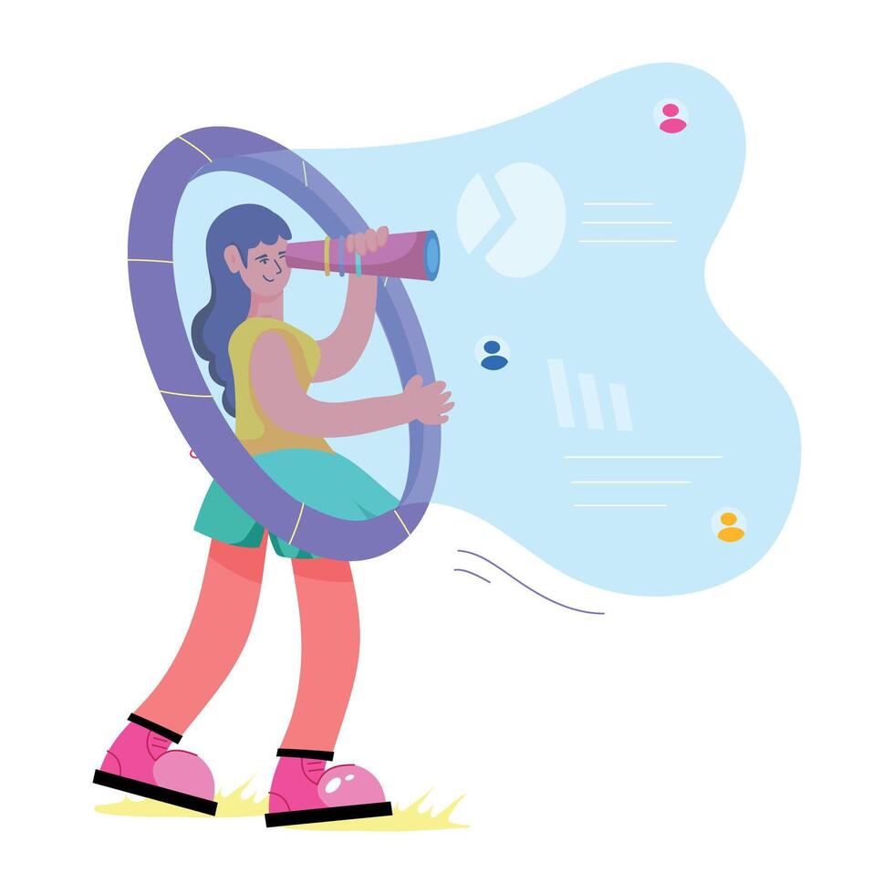 A flat style illustration of business future vector