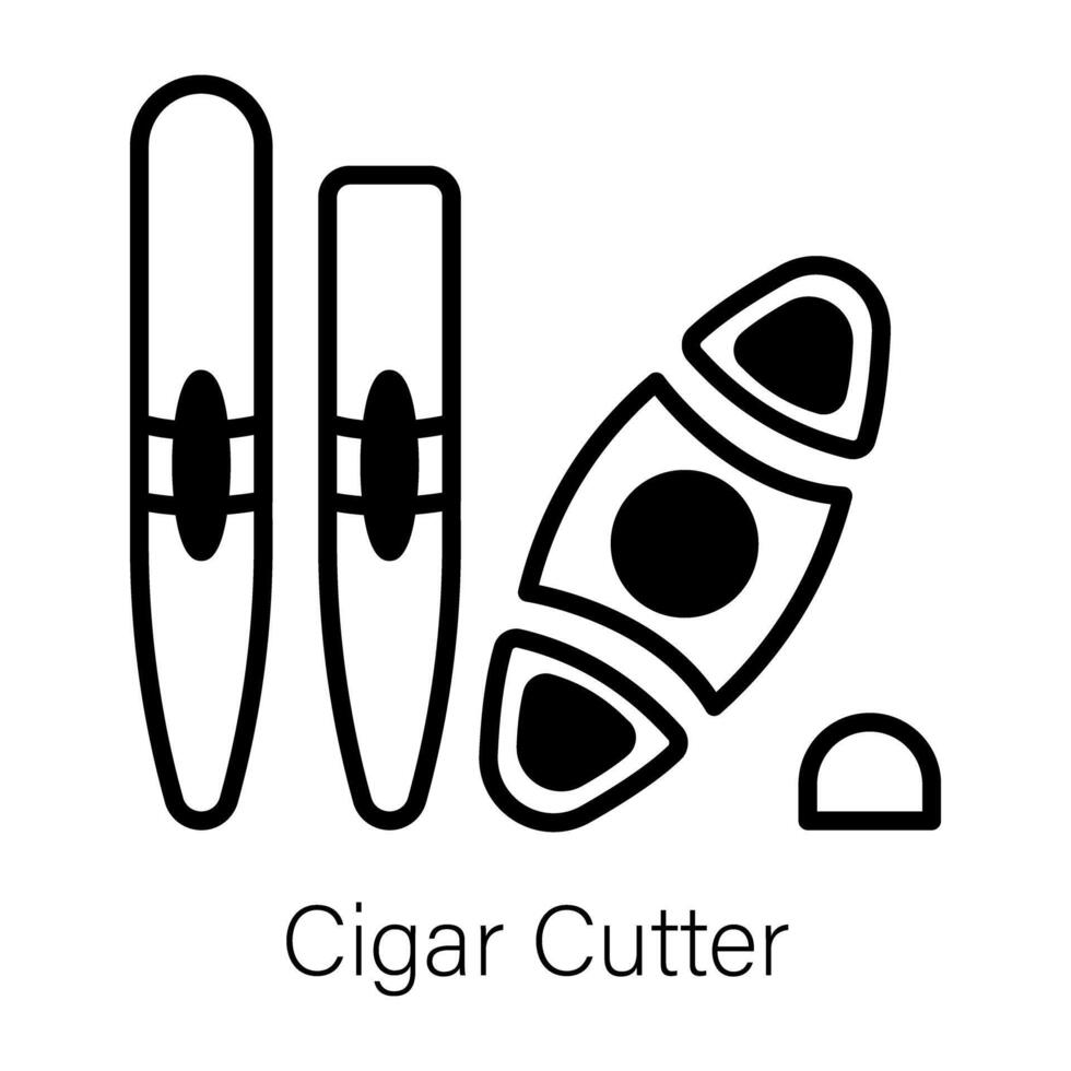 A line icon of cigar cutter vector
