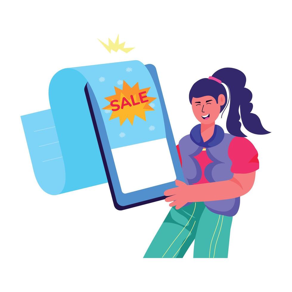Online sale illustration designed in flat style vector