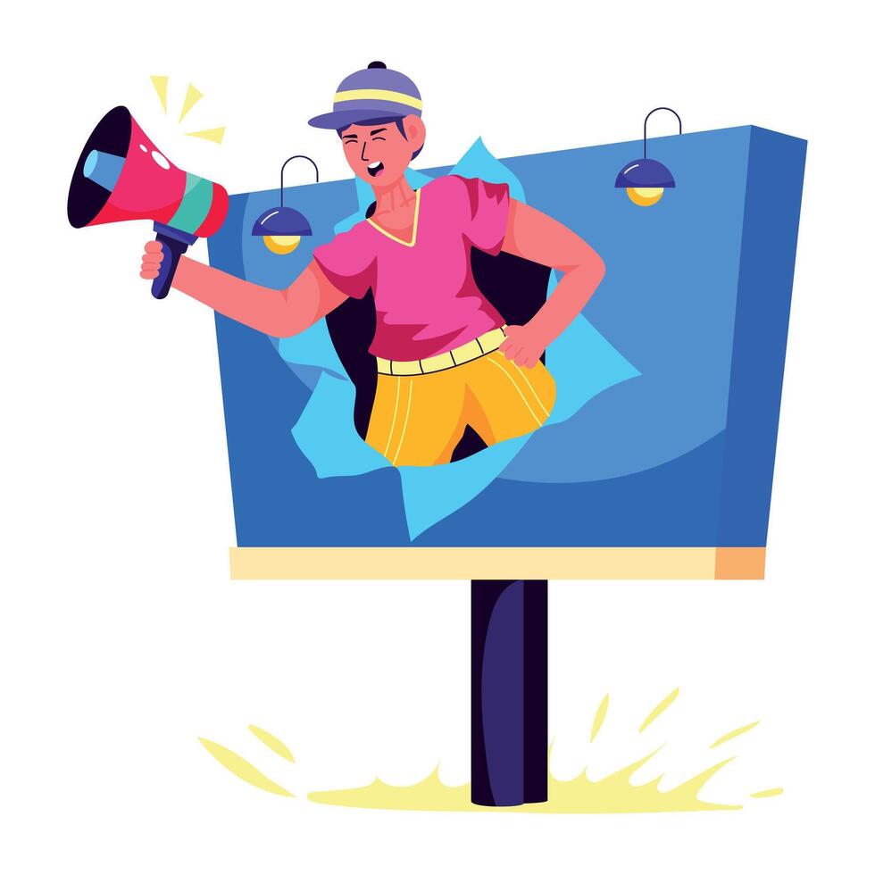 An illustration of billboard marketing in flat style vector