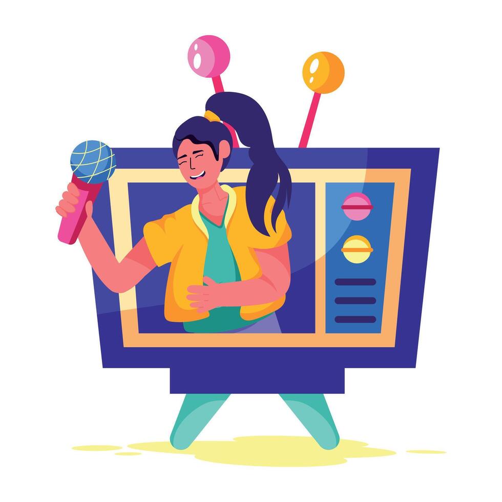 An illustration of tv marketing in flat style vector