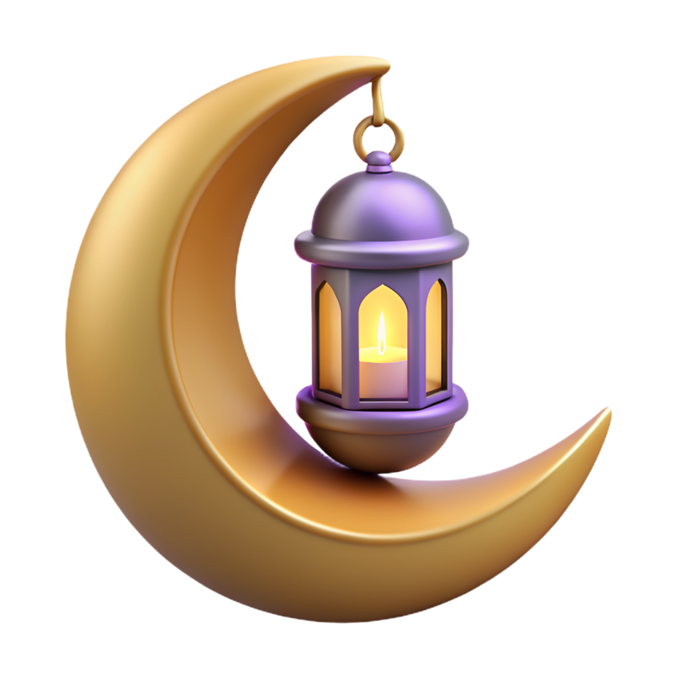 lantern and half moon eid png
