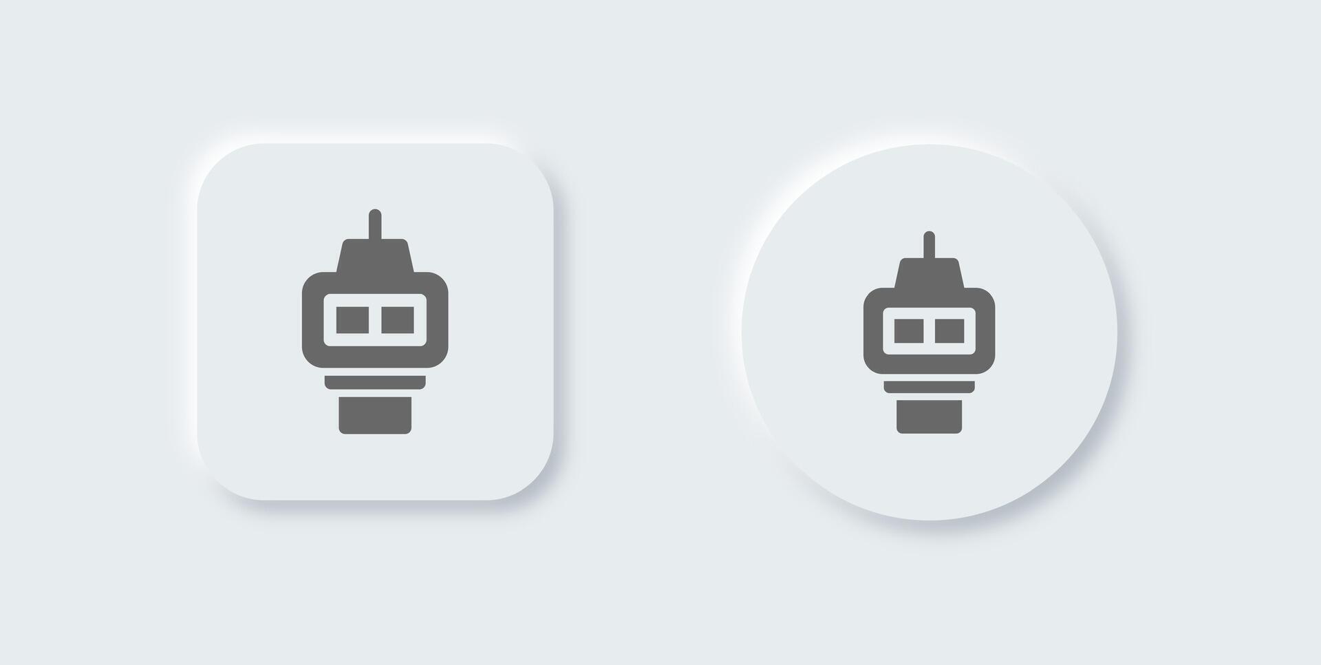 Control solid icon in neomorphic design style. Terminal signs illustration. vector
