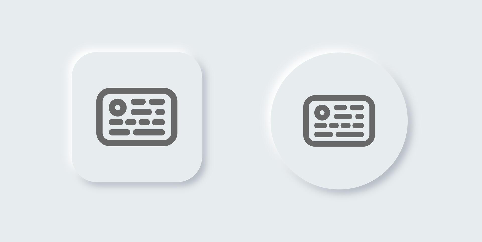 Keyword line icon in neomorphic design style. Optimization signs illustration. vector