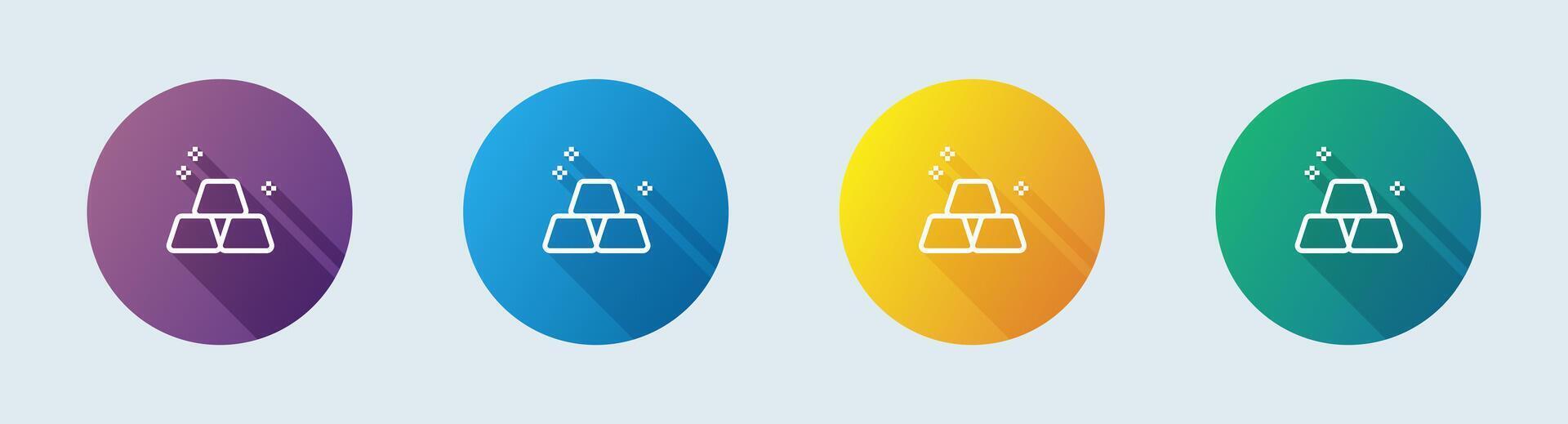 Gold line icon in flat design style. Wealth signs illustration. vector