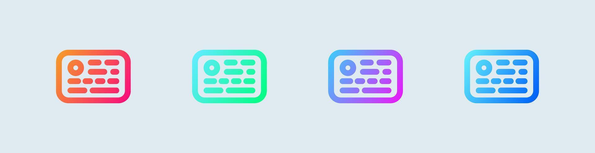 Keyword line icon in gradient colors. Optimization signs illustration. vector