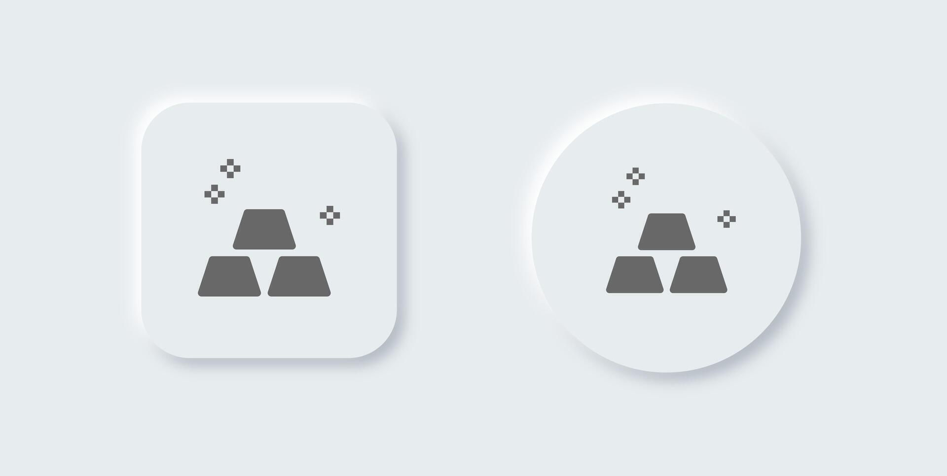 Gold solid icon in neomorphic design style. Wealth signs illustration. vector