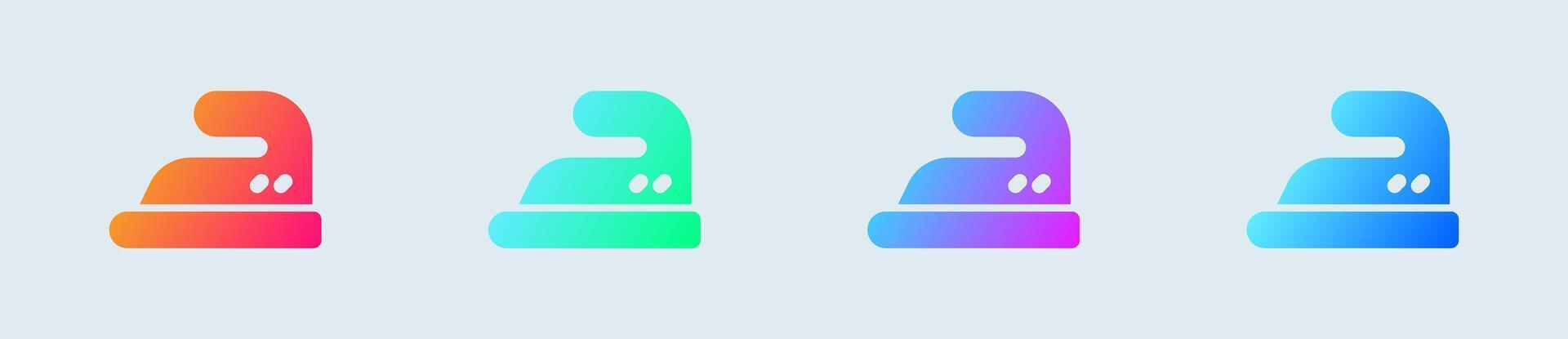 Iron clothes solid icon in gradient colors. Laundry signs illustration. vector