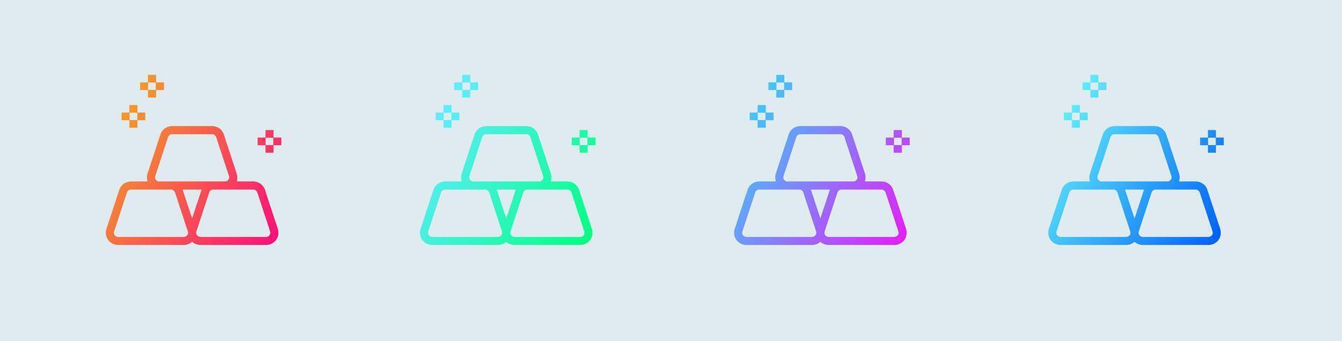 Gold line icon in gradient colors. Wealth signs illustration. vector
