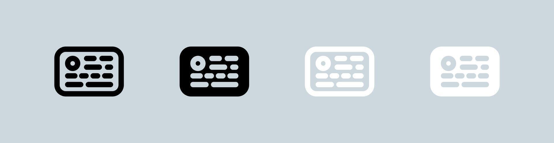 Keyword icon set in black and white. Optimization signs illustration. vector
