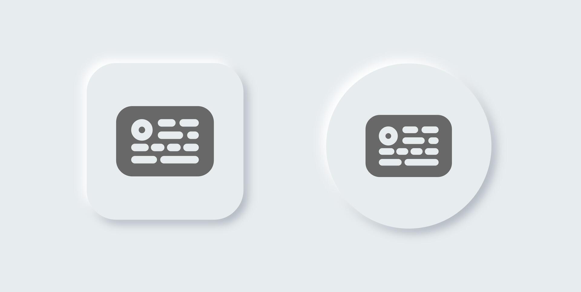 Keyword solid icon in neomorphic design style. Optimization signs illustration. vector