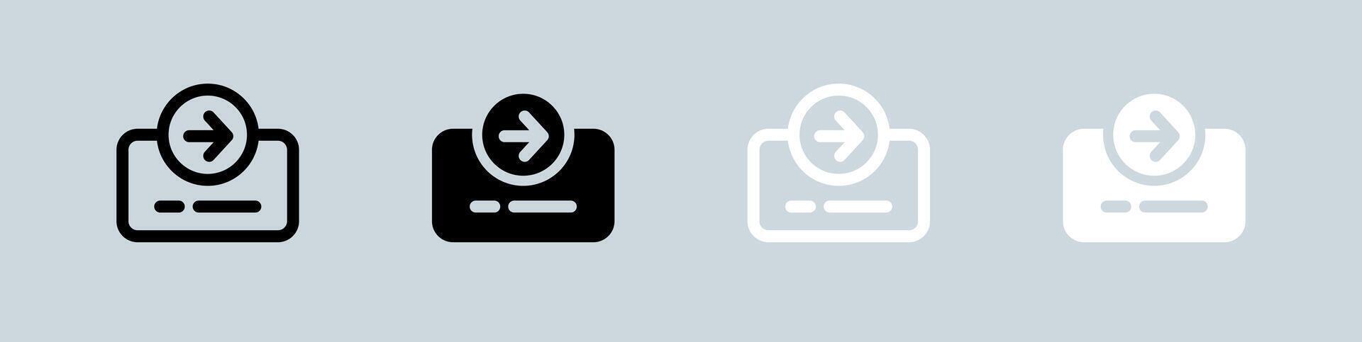 Login icon set in black and white. Sign in symbol illustration. vector