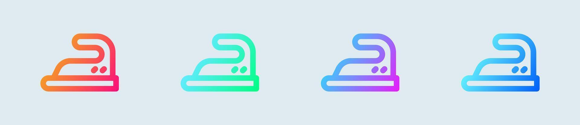 Iron clothes line icon in gradient colors. Laundry signs illustration. vector