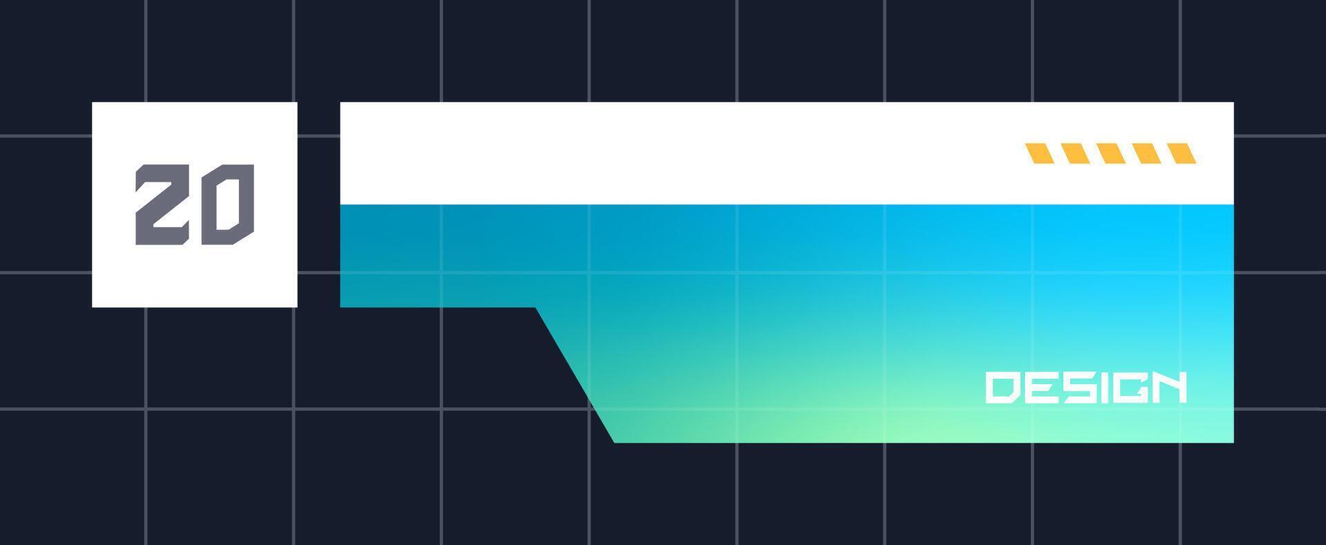 Futuristic element illustration. Colorful lower third overlay. vector