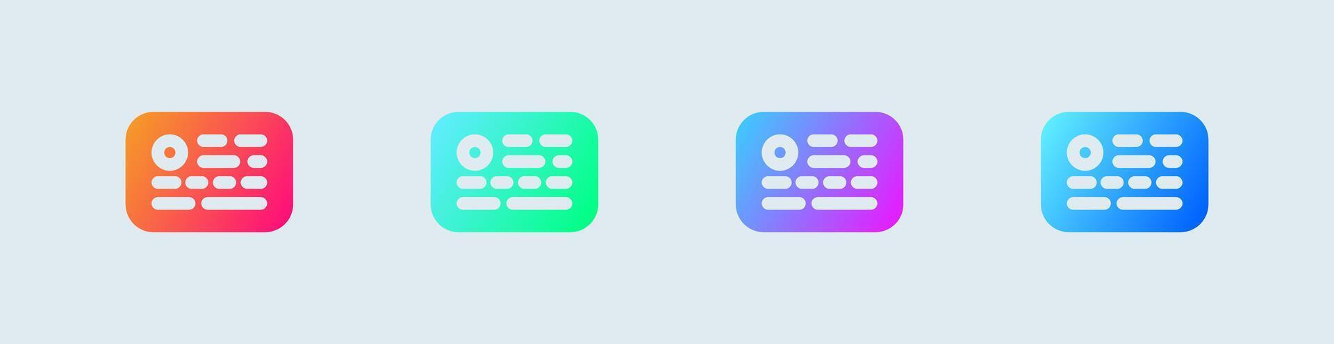 Keyword solid icon in gradient colors. Optimization signs illustration. vector