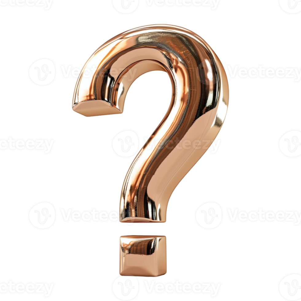 3D Question Mark on Transparent Background png