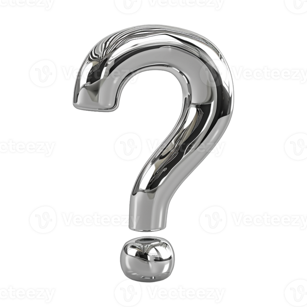3D Question Mark on Transparent Background png