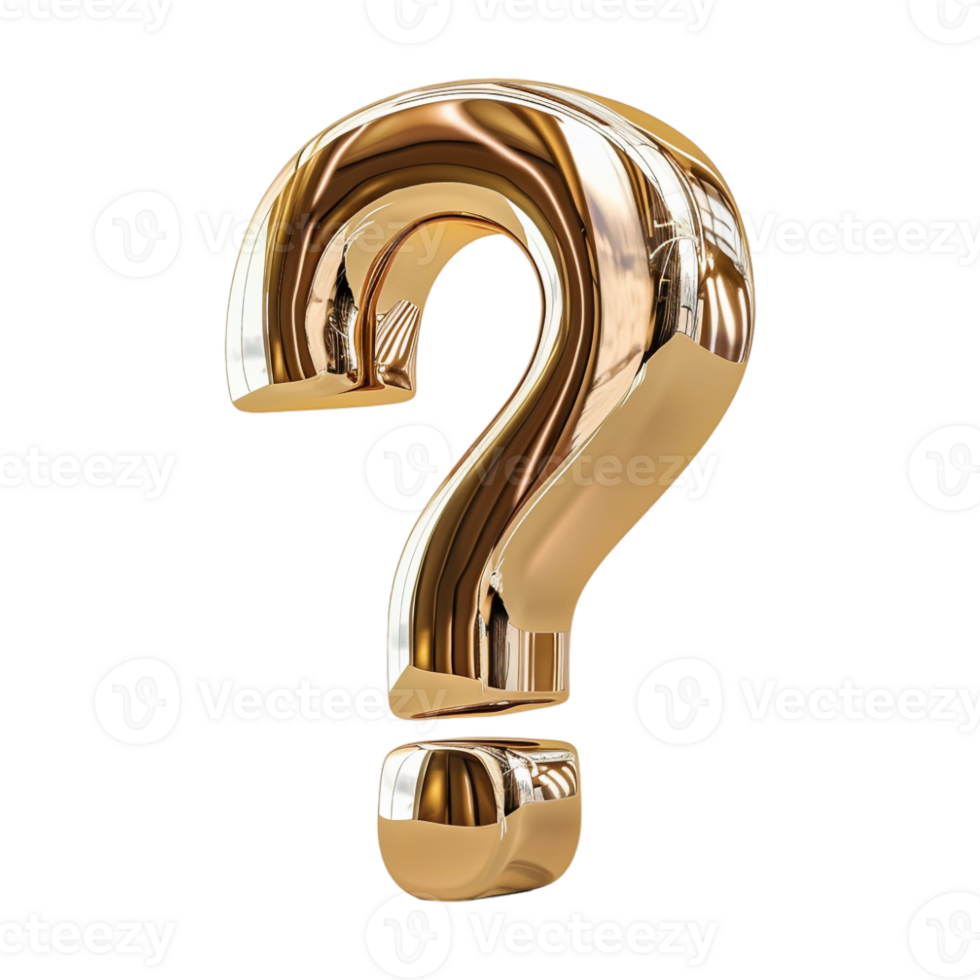 3D Question Mark on Transparent Background png