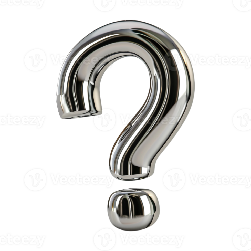 3D Question Mark on Transparent Background png