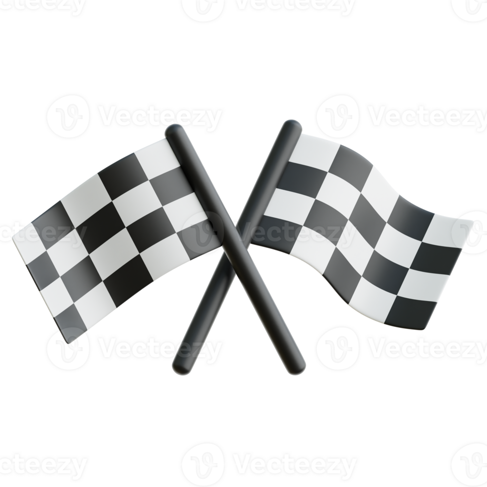 Racing Flag 3d Illustration png