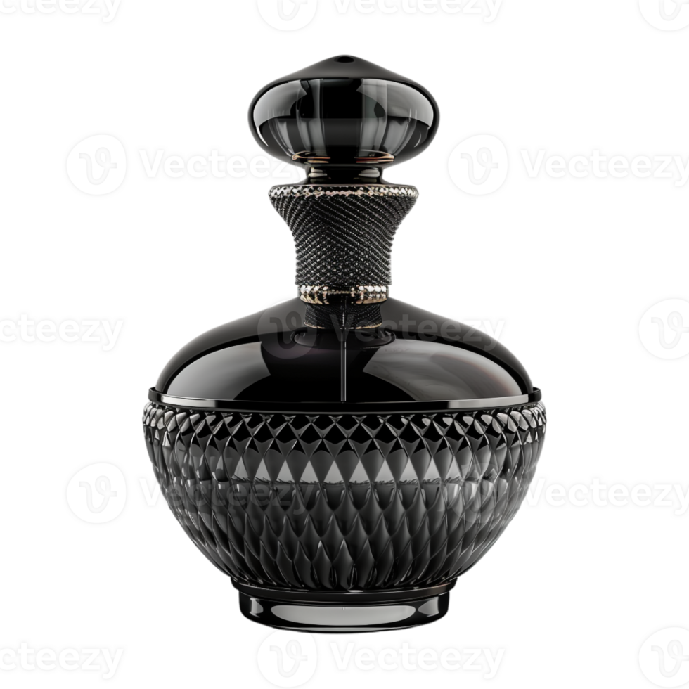 Black Luxury Perfume Bottle on Transparent Background png